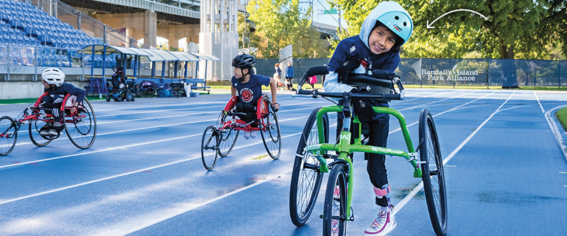 Photo of kids with disabilities racing